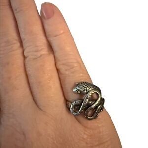 Sterling Silver 925 Snake Ring – Size 7 - Coiled Cobra Design